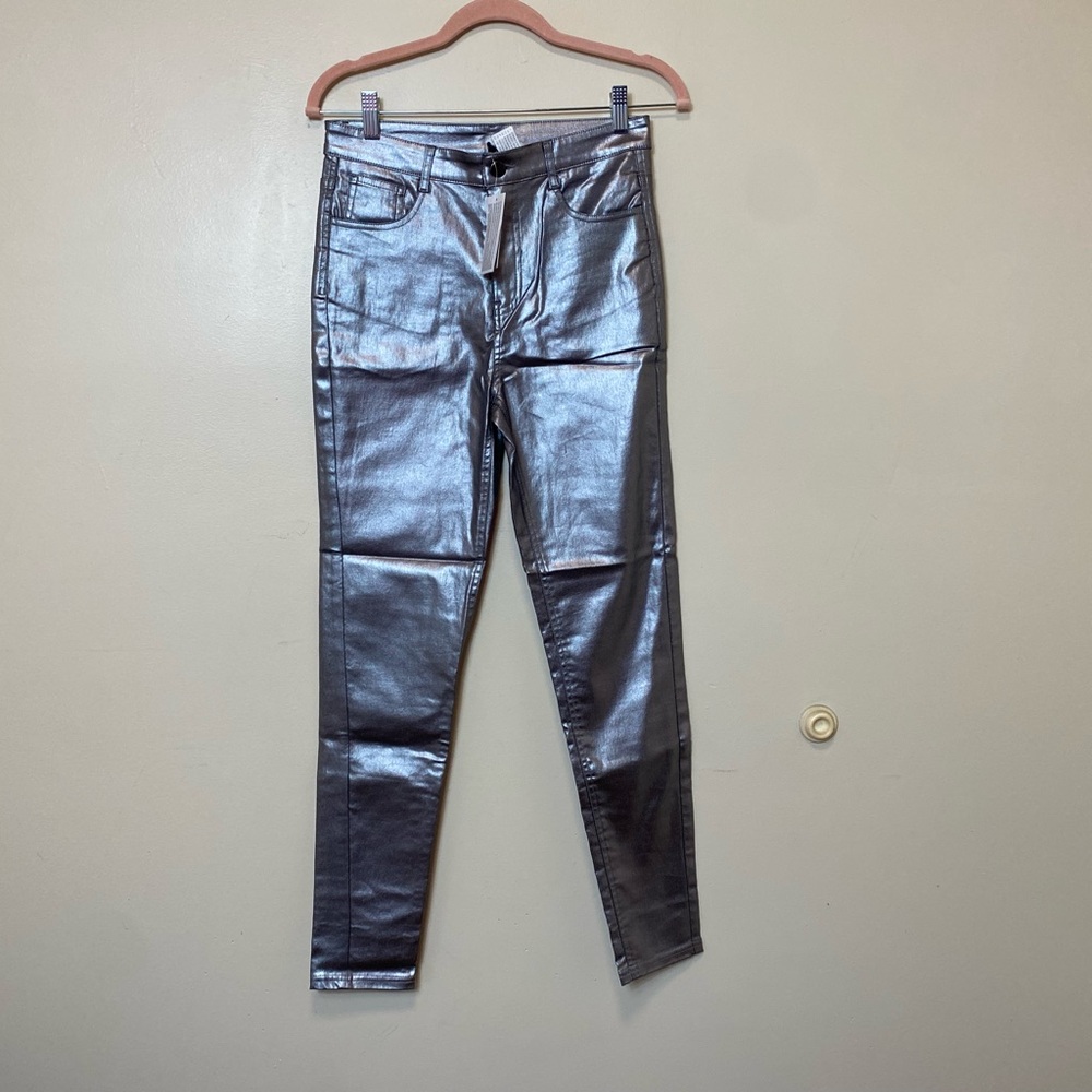 Calzedonia Silver Skinny Jeans. Silver. Size Medium. NWT